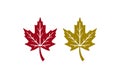 Maple leaf icon set Royalty Free Stock Photo